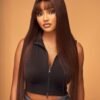 Vietnamese Brown Bonestraight Fringe Unit (300 grams Unit)