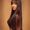 Vietnamese Brown Bonestraight Fringe Unit (300 grams Unit)
